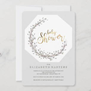 Invitation pour Baby Shower Fleurs Délicates