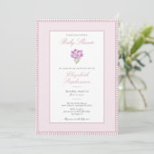 Invitation pour Baby Shower Fleurs Roses Simples (Debout devant)