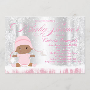 Invitation pour Baby Shower Flocon de Neige Mervei