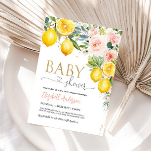 Invitation pour Baby Shower Floral à la Limonade R