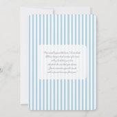 Invitation pour Baby Shower Garçon à Rayures Bleue (Dos)