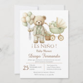 Invitation pour Baby Shower garçon espagnol (Devant)