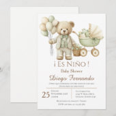 Invitation pour Baby Shower garçon espagnol (Devant / Derrière)