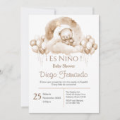 Invitation pour Baby Shower garçon espagnol (Devant)