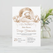 Invitation pour Baby Shower garçon espagnol (Debout devant)