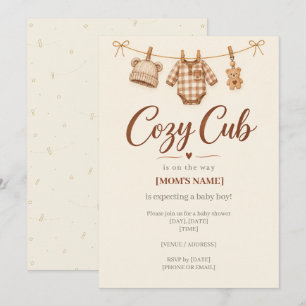 Invitation pour Baby Shower Garçon Lingerie Cozy C