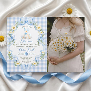 Invitation pour Baby Shower Garçon Ruban Bleu Sill
