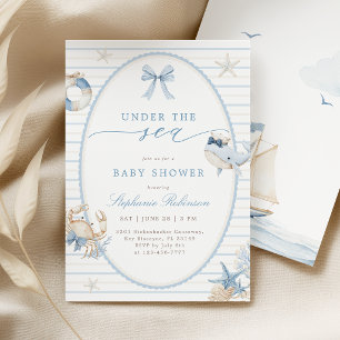 Invitation pour Baby Shower Garçon Sous l'Océan