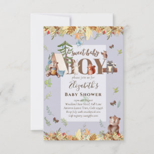 Invitation pour Baby Shower Garçon Thème Animaux O