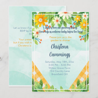 Invitation pour Baby Shower "Graines d'amour du ja