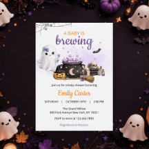 Invitation pour Baby Shower Halloween « Bébé est e