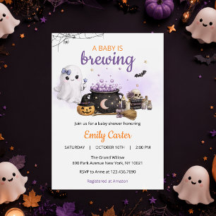 Invitation pour Baby Shower Halloween « Bébé est e