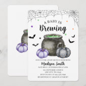 Invitation pour Baby Shower Halloween « Un bébé es (Devant / Derrière)