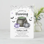 Invitation pour Baby Shower Halloween « Un bébé es (Debout devant)