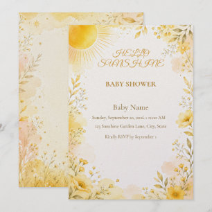 Invitation pour Baby Shower Hello Sunshine Simpl