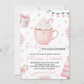 Invitation pour Baby Shower Hiver Rose (Devant)