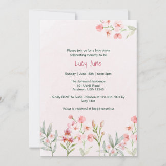 Invitation pour Baby Shower Jardin de Fleurs Sauva