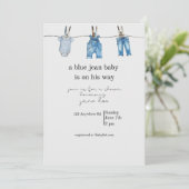 Invitation pour Baby Shower Jean Bleu (Debout devant)