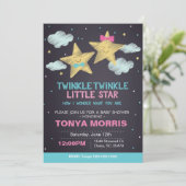 Invitation pour Baby Shower Jumeaux Little Star Ta (Debout devant)