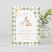 Invitation pour Baby Shower Lapin à carreaux Daisy (Debout devant)