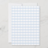 Invitation pour Baby Shower Lapin Gingham Bleu Béb (Dos)