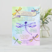 Invitation pour Baby Shower Libellule Pastel et To (Debout devant)