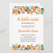 Invitation pour Baby Shower Little Cutie (Devant / Derrière)