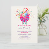 Invitation pour Baby Shower Little Explorer (Debout devant)