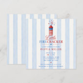 Invitation pour Baby Shower Little Firecracker (Devant / Derrière)