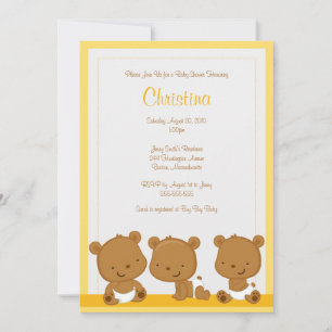 Invitation pour Baby Shower Little Green Bears