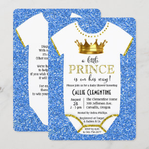 Invitation pour Baby Shower Little Prince Pailleté