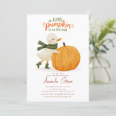 Invitation pour Baby Shower Little Pumpkin Fall (Debout devant)