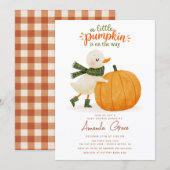 Invitation pour Baby Shower Little Pumpkin Fall (Devant / Derrière)
