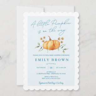 Invitation pour Baby Shower Little Pumpkin Floral 