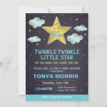 Invitation pour Baby Shower Little Star Tableau No
