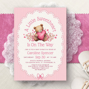 Invitation pour Baby Shower Little Sweetheart