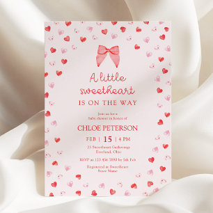 Invitation pour Baby Shower Little Sweetheart Bow