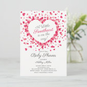 Invitation pour Baby Shower Little Sweetheart Hear (Debout devant)