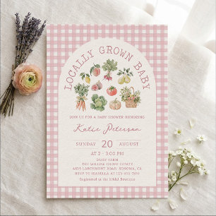 Invitation pour Baby Shower Marché aux Puces Rose