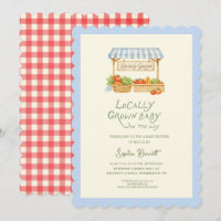 Invitation pour Baby Shower "Marché Local"