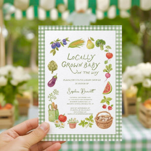 Invitation pour Baby Shower "Marché Local"