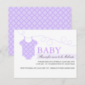 Invitation pour Baby Shower Moderne avec corde à l (Devant / Derrière)