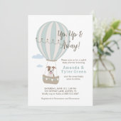 Invitation pour Baby Shower Montgolfière avec Chie (Debout devant)