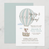 Invitation pour Baby Shower Montgolfière avec Chie (Devant / Derrière)