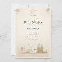Invitation pour Baby Shower Moonlit Hygge