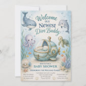 Invitation pour Baby Shower Ocean Future Diver ave (Devant)