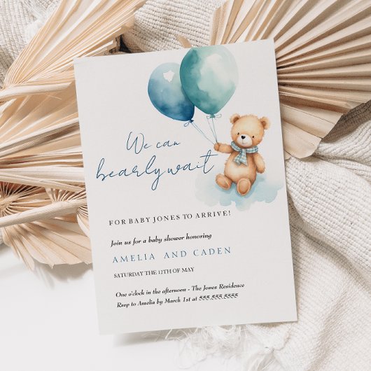 Invitation pour Baby Shower Ours en Teddy Bear Gar
