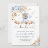 Invitation pour Baby Shower Ourson Bleu (Devant)