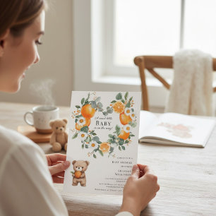 Invitation pour Baby Shower Ourson Marguerite Oran