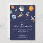 Invitation pour Baby Shower Over The Moon, Thème E (Devant)
